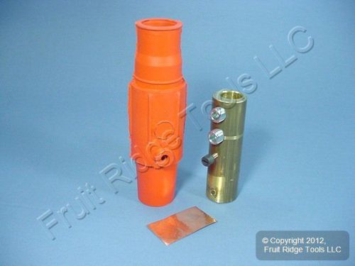 Leviton orange 17 series ect female cam plug double set screw 690a 600v 17d23-o for sale