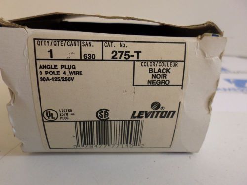 New surplus leviton 30 amp 3 pole 4 wire angle plug 275-t 275t   125/250v for sale