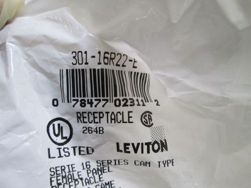 LEVITON RECEPTACLE 301-16R22-E (BLACK) *NEW IN FACTORY BAG*