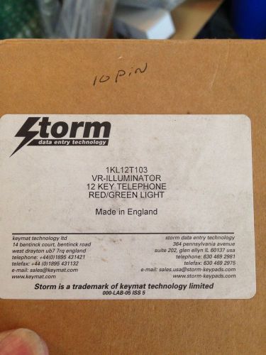 Storm keypad 1kl12t103 vr-illuminator, 12 key for sale