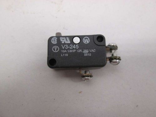 New micro switch v3-245 snap action switch 250v-ac 1/8hp 10a amp d393281 for sale