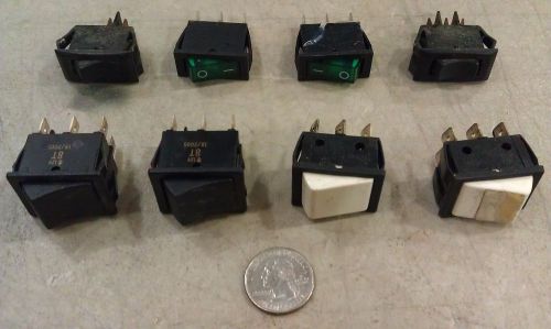 9W25 SET OF 8 ASSORTED ROCKER SWITCHES, GOOD CONDITION