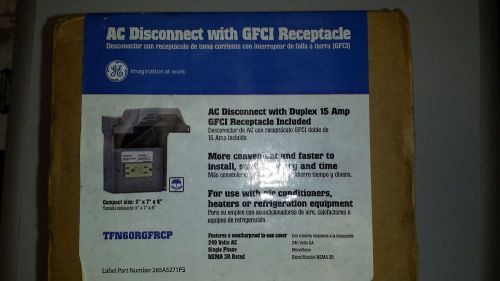 NEW GE COMBINATION 60A AC DISCONNECT/GFCI RECEPTACLE
