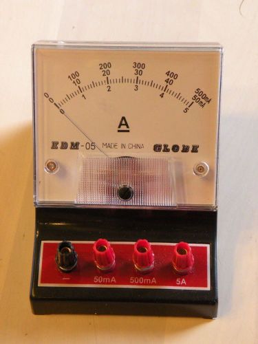 Ammeter; Triple DC Milliammeter; 0 to 50 mA/0 to 500 mA/0 to 5 A