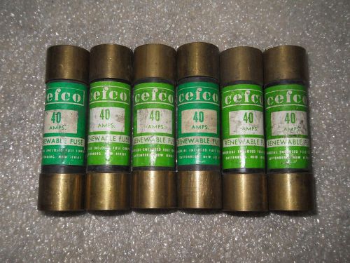 (x13-1) 1 lot of 6 new cefco b91-02 renewable 40a fuses for sale