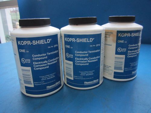 Lot of 3 bottles cp16 thomas &amp; betts kopr-shield conductive compound for sale