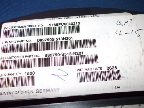 B82790S513N201 EPCOS CHOKE INDUCTOR 500MA 51uH T/R NEW ROHS REEL OF 1500 PIECES