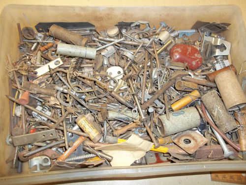 Tray of vintage resistors, nuts bolts and screws... approx. 7 pounds