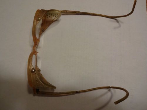 Vintage safety glasses, not for use, retired, in well used condition, scratches,