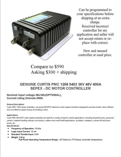 Curtis / SePex - 1268 DC motor controller 400 amp.
