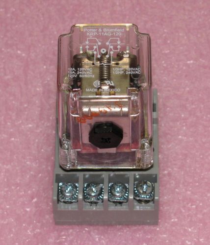 P&amp;B KRP-11AG-120 DPDT 12-amp Contacts 120vac coil + Octal Socket