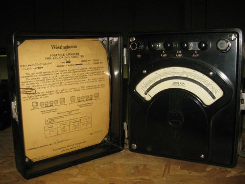 Vintage Westinghouse Portable Ammeter Type PA-5 AC or DC Serial#10534 (tag# 10)