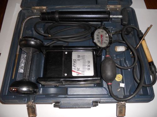 Bacharach 10-5022 frite oil burner combustion test kit w/case #3, used, bin 28 for sale