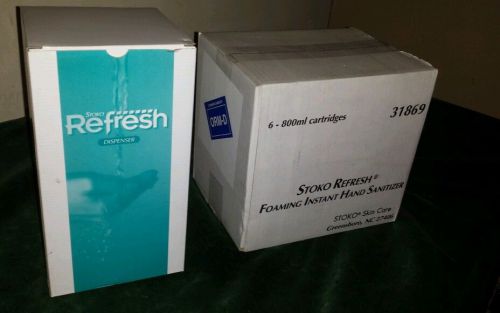 Stoko refresh hand sanitizer dispenser + six 800ml cartridges of sanitzing  foam for sale