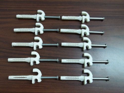 Lot of 10 wire shelving wall clips schulte versa-clip with tri-loc ii anchor for sale