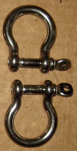 3/8&#034; stainless steel bow shackles - 2 each for sale