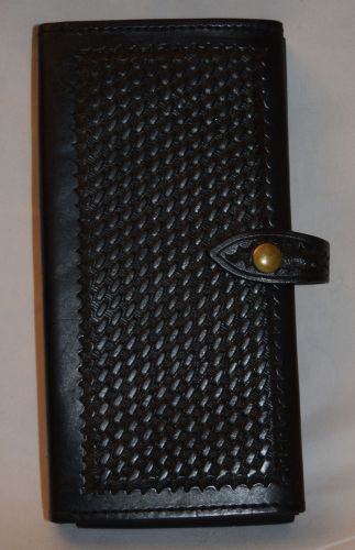 Aker Leather 581 Double Citation Book Cover in Basketweave Pattern