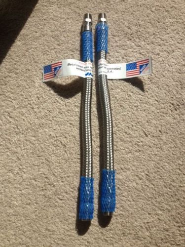 (lot of 2) hose master  1/2&#034; x 18&#034; braided hydralic flex ss 304 hex male x male for sale