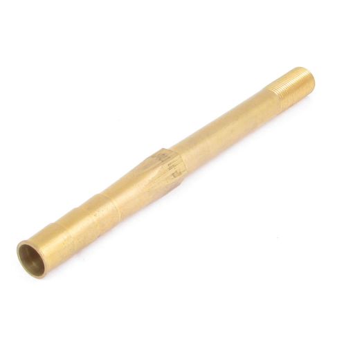 120mm Length 9.5mm Dia Male Thread Brass Mould Straight Coupler Gold Tone