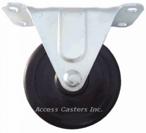 2PUSRR 2&#034; x 15/16&#034; Rigid Plate Caster, Soft Rubber Wheel, 90 lbs Capacity