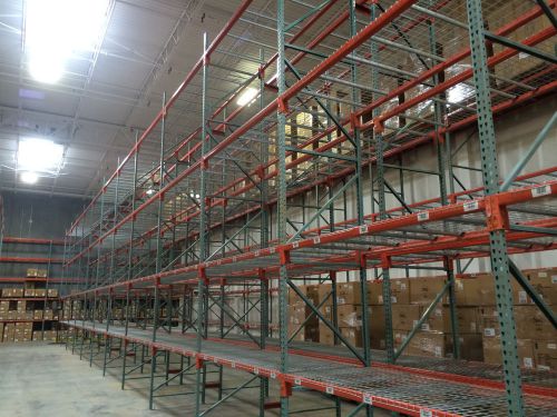Used teardrop pallet rack shelving racking sections scaffolding one run 71.5&#039; for sale