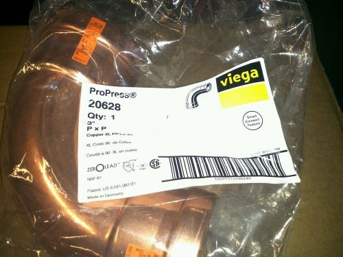 Viega propress 20628 elbow,90 deg,p x p,3&#034;,copper,200 psi for sale