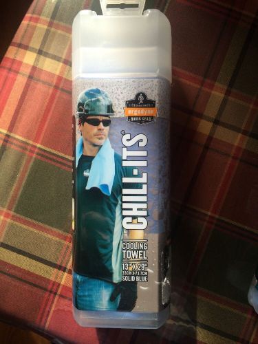 Ergodyne chill-its 6602 evaporative cooling towel in blue - brand new in box for sale