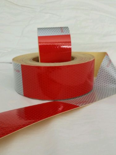 12 qty  12&#034; strips -dot-c2 reflective conspicuity tape 6&#034; red x 6&#034; white for sale