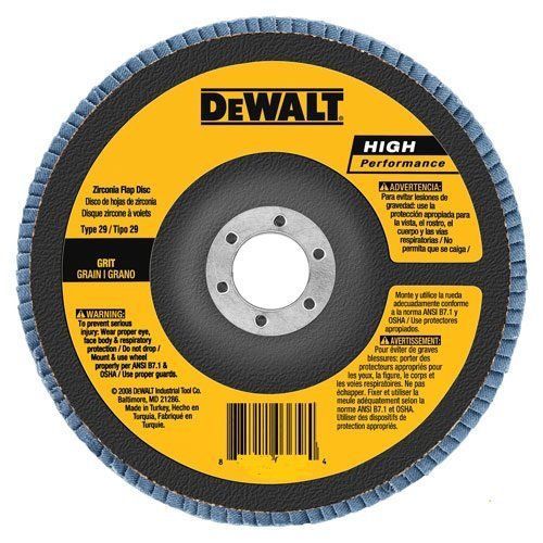 DEWALT DW8338 5-Inch by 7/8-Inch 24g type 29 HP Flap Disc