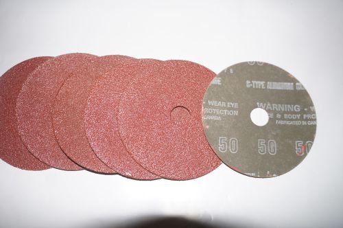 6pc 4&#034;x5/8&#034; 50 Grit Fiber Disk Sanding Disks 6  Aluminum Oxide Grinding Disks