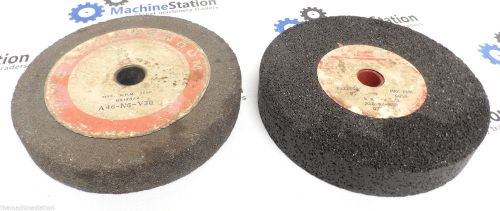 (2) carborundum &amp; universal 6&#034; o.d. grinding wheels w/ 5/8&#034; &amp; 3/4&#034; arbor for sale