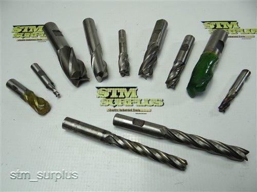 Nice lot of 11 hss single ended end mills 11/64&#034; to 1&#034; putnam for sale
