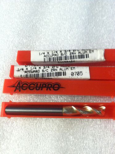 Accupro solid carbide 1/4&#034; coated endmill for sale