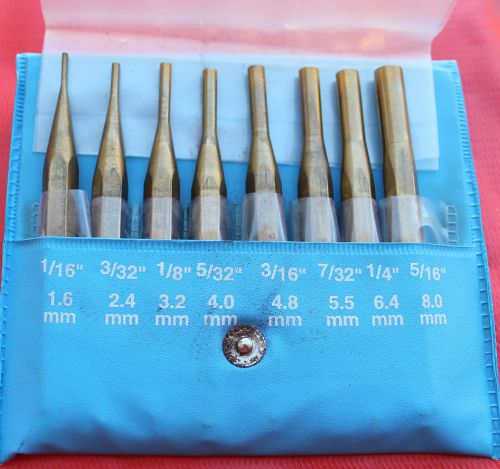 PEC TOOLS - 6300-008B - 8 PCS BRASS DRIVE PIN PUNCH SET IN POUCH