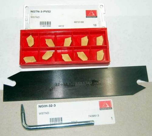 Ceratizit 32-3 blade+gtn-3  (.120&#034; w) insert cut-off, parting &amp; grooving kit for sale