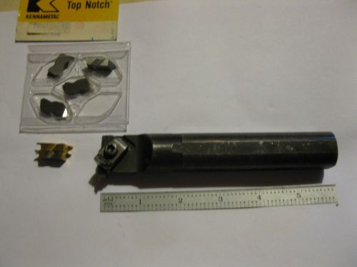 kennametal top notch 1&#034; shank i.d. grooving bar with 7 inserts.coolant thru