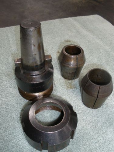 Universal engineering kwik-switch double taper collet chuckw/nut &amp; collets (201) for sale