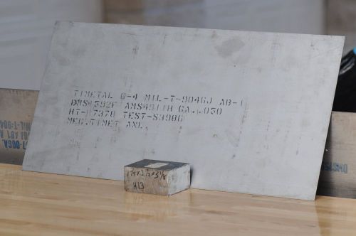 Titanium sheet Ti-6Al-4V, 6Al4V, 0.050 x 12 x24 inches, plate, foil, grade 5
