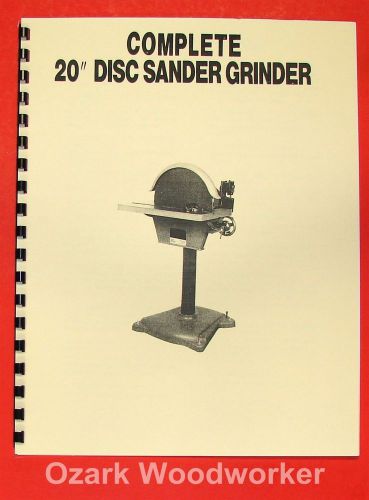 Jet/asian jds-20 20&#034; disc sander operator &amp; parts manual 0389 for sale
