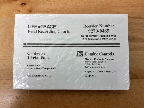 HP 9270-0485 Life Trace Fetal Recording Chart Paper EKG Monitoring 8025,30,40