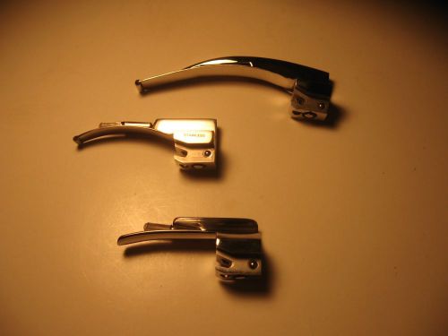 Laryngoscope blade set: mcintosh #0 and 2, miller #00 for sale