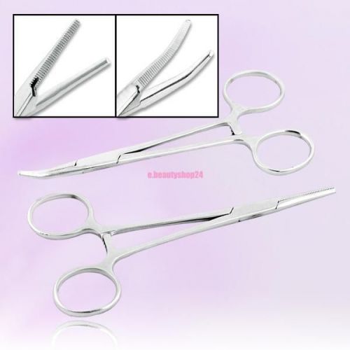 Hemostat forceps straight &amp; curved stainless steel locking clamp for sale