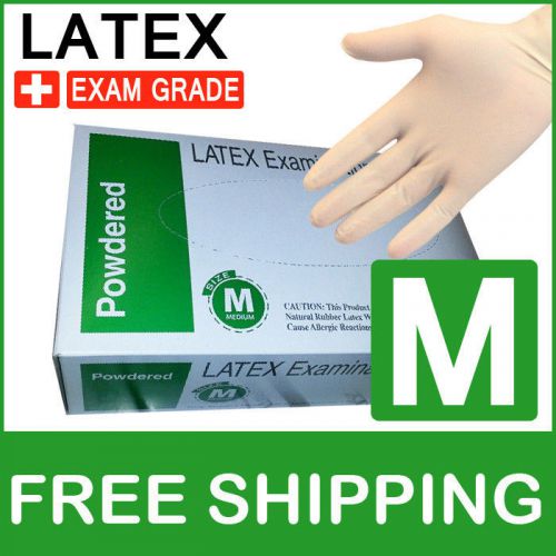1000/Case Latex Disposable Gloves Powdered Exam (Nitrile Vinyl Free) Medium M