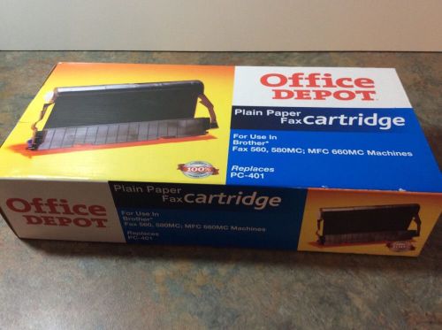 Office depot plain paper fax cartridge replaces pc-401 brother fax 560 580mc mfc for sale