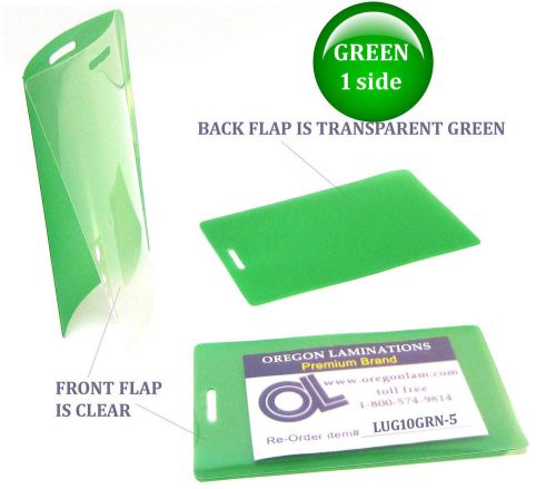 Qty 500 green/clear luggage tag laminating pouches 2-1/2 x 4-1/4 by lam-it-all for sale