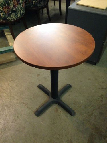 ROUND TABLE in CHERRY COLOR LAMINATE 24&#034; DIAMETER w/ BLACK X-BASE