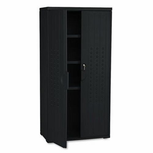 Iceberg OfficeWorks Resin Storage Cabinet, 33w x 18d x 66h, Black (ICE92551)