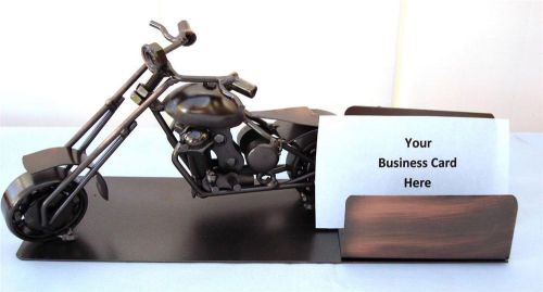HANDCRAFTED METAL HARLEY STYLE MOTORCYCLE BUSINESS CARD HOLDER