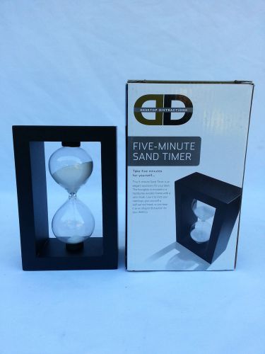 Desktop Distractions 6 Inch Hour Glass Timer in Black 5-minutes NIB