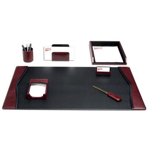 Dacasso Two-Toned Leather 7-Piece Desk Pad Kit - DACD3601 - 7/Kit